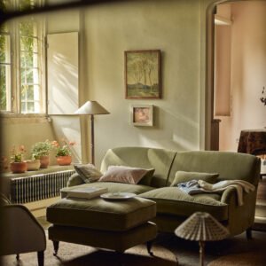 Abington Sofa, Three Seater, Sage Velvet