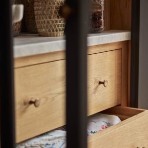 Grove Flattened Knob, Antique Brass