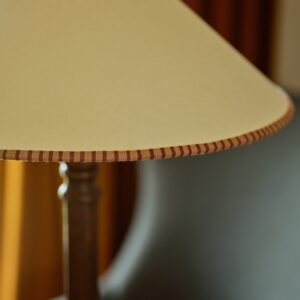 Arlo Card Lampshade, Large, Pink Stripe Trim