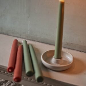 Beeswax Dinner Candles, Light Sage, Set of Two