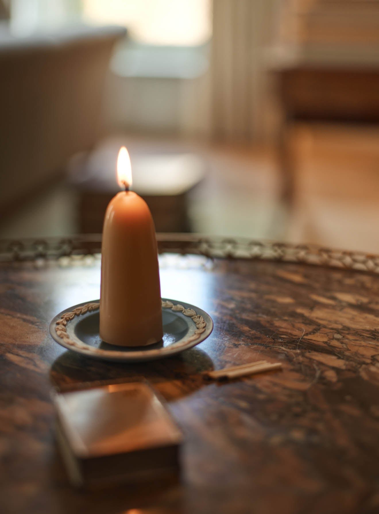 Beeswax Candles, Short, Set of Two - Image 2