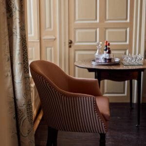 Bennett Library Chair, Plaster Pink & Heritage Red Stripe