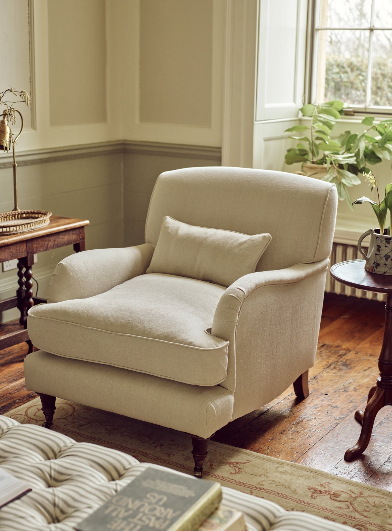 Abington Armchair, Ecru Linen - Image 3