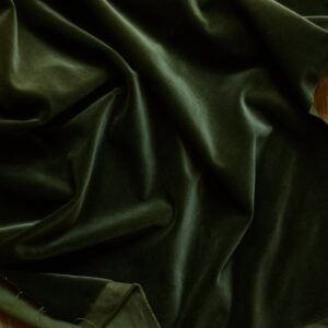 Abington Footstool, Dark Olive Velvet