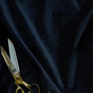 Elbert Ottoman, Midnight Blue Velvet