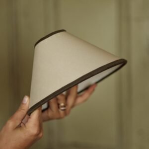 Arlo Card Lampshade, Small, Olive Trim