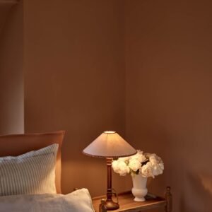 Arlo Card Lampshade, Medium, Pink Stripe Trim