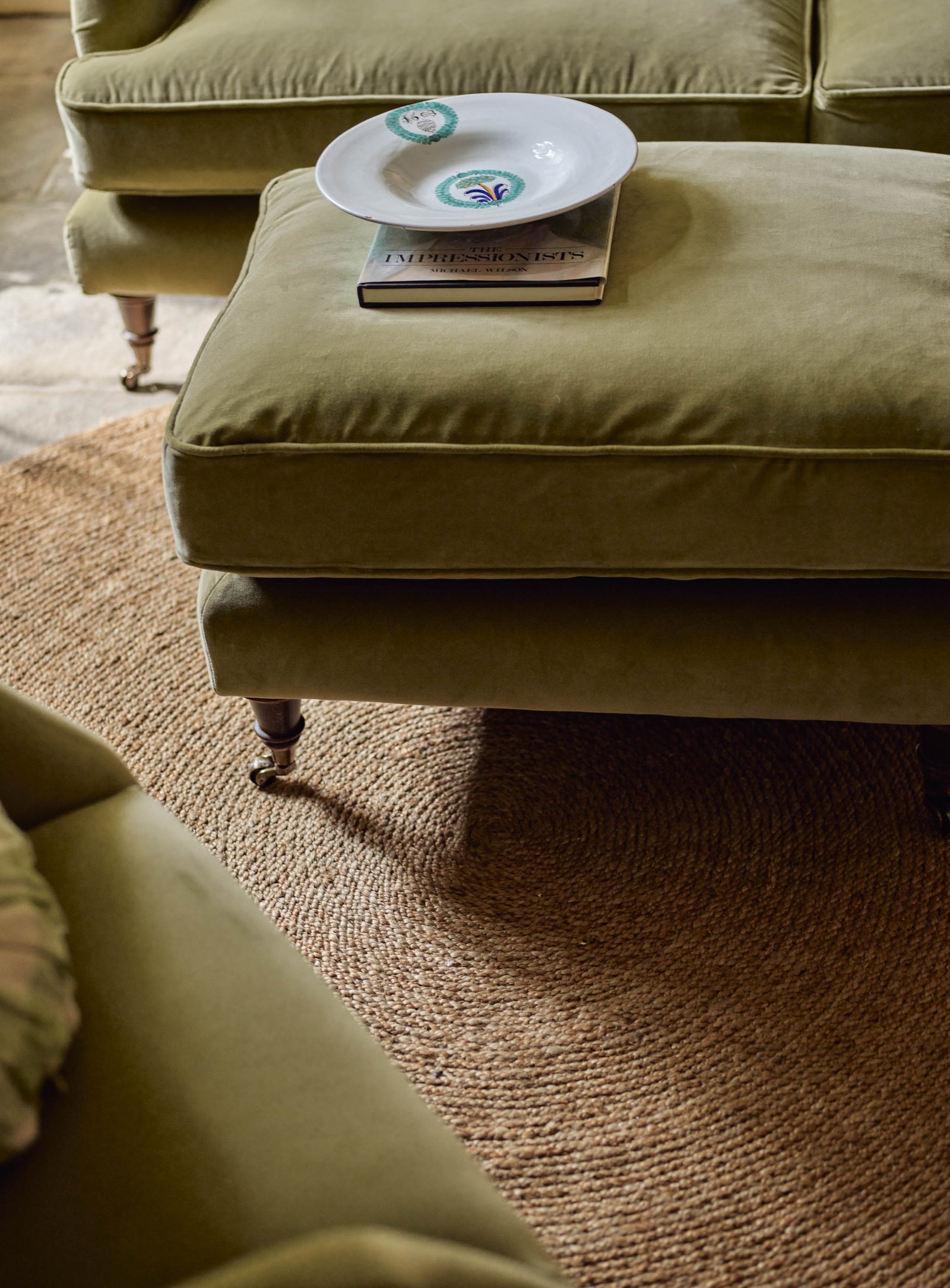 Abington Footstool, Heritage Green Stripe - Image 6