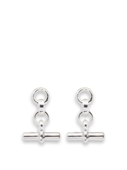 Silver T Bar Drop Earrings