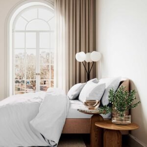 400TC Sateen Plain Dye Fitted Sheet White