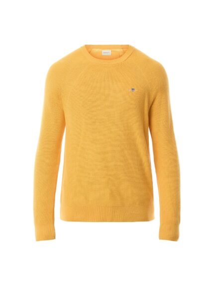 Ribbed Cotton Wool Crew Neck Sweater