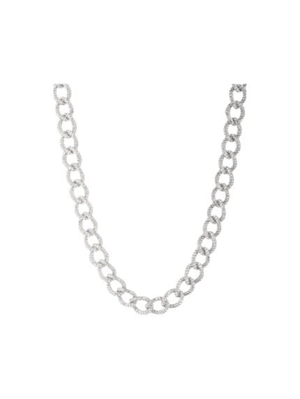 Pave Curb Link Collar Necklace