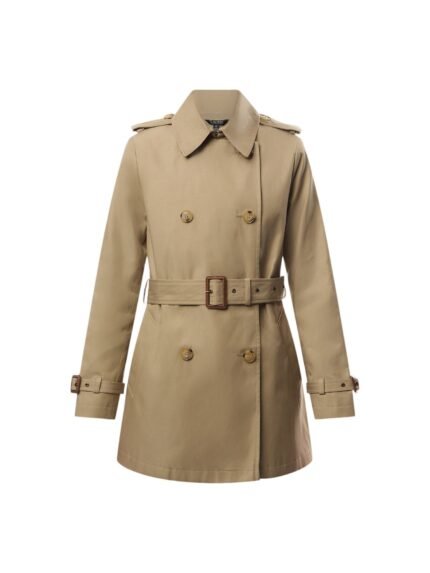 Double-Breasted Cotton-Blend Trench Coat