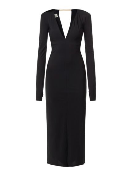 Plunge Neck Maxi Dress