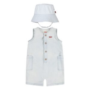 Demin Romper with Bucket Hat