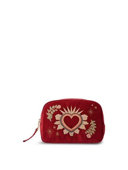 Enchanted Heart Rouge Velvet Makeup Bag