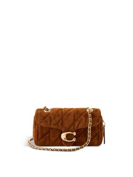 Quilted Suede Tabby Shoulder Bag 20 Brown