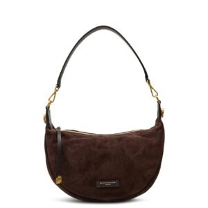 Aisha Suede Crescent Crossbody Moka