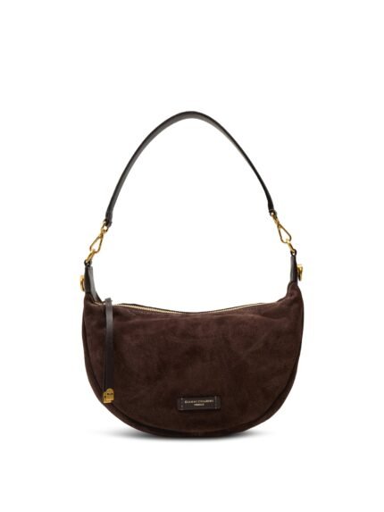 Aisha Suede Crescent Crossbody Moka