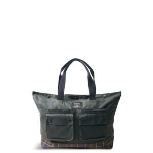 Barbour Field Wax Tote Bag Sage