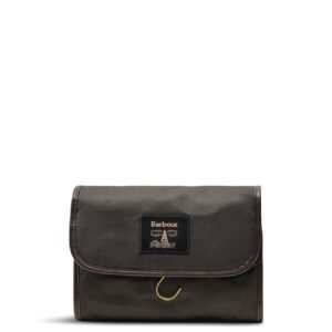 Barbour Wax Hanging Washbag Olive