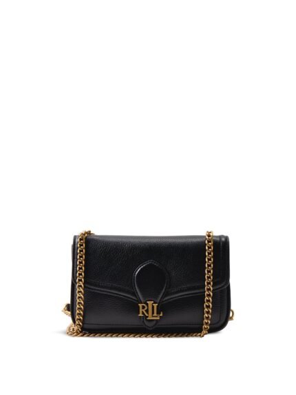 Bradley Large Leather Wallet On Chain Black