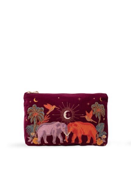 Enchanted Elephant Ruby Velvet Everyday Pouch