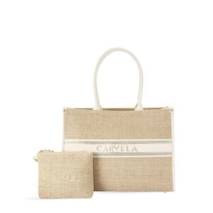 Beach Glam Tote Bag Beige Combination