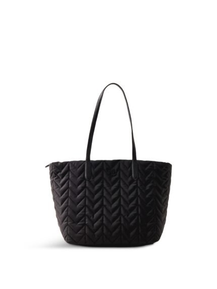 Stevie Quilted Top Zip Tote Black