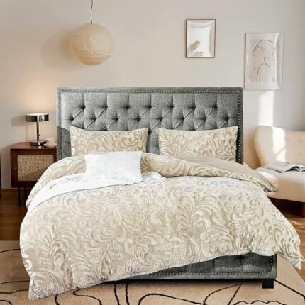 Pressed Velvet Teddy Fleece Duvet Cover Set