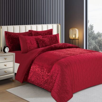 Luxury Crushed Velvet Plush Quilt Duvet Cover Set