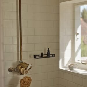 Bilton Shower Caddy, Blackened Brass