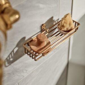 Bilton Shower Caddy, Antique Brass