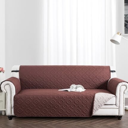 Sofa Protector Cover Reversible Waterproof Non-Slip Brown/Beige