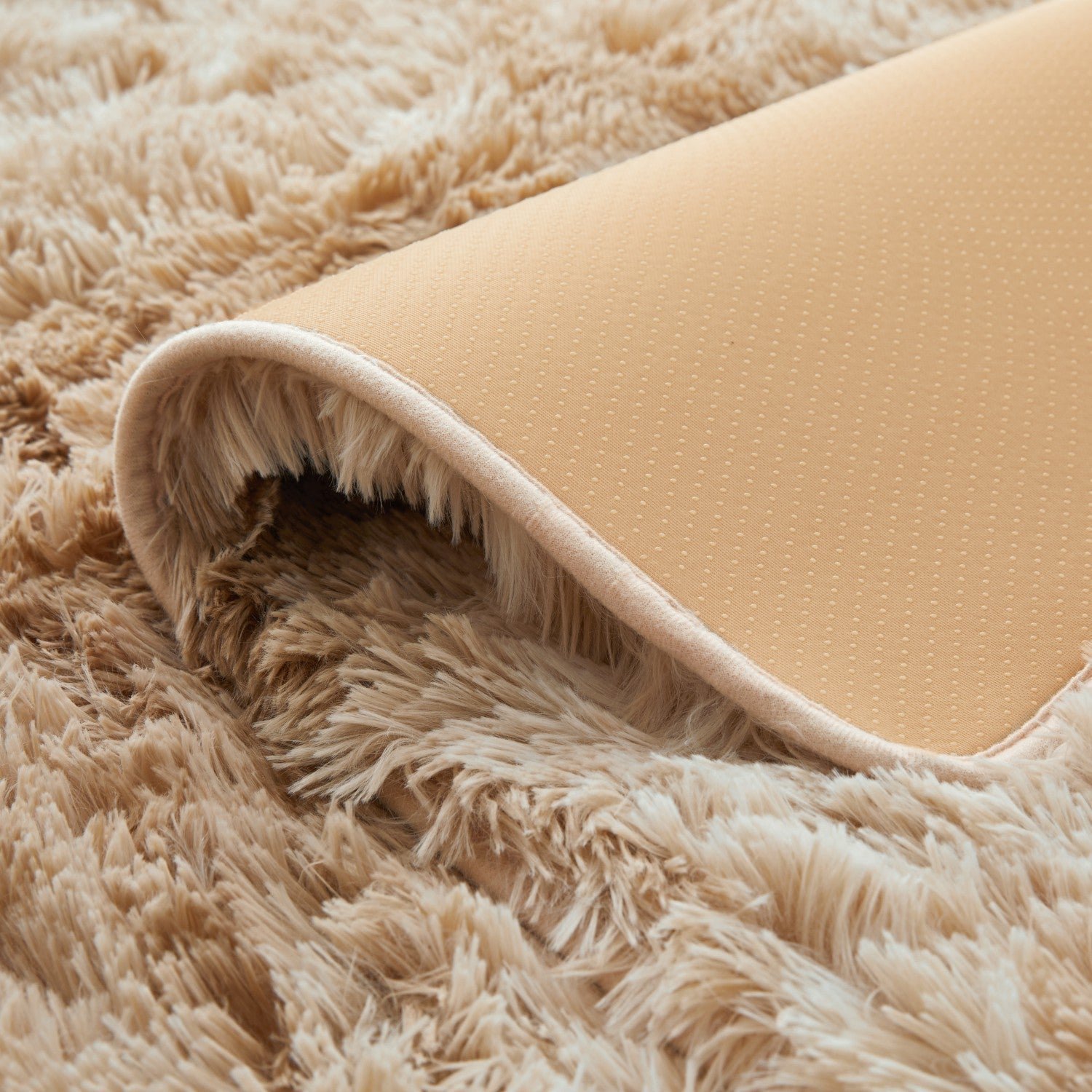 Beige Tie Dye Living Room Rug Soft Deep Pile - Image 4