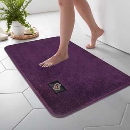 PHP Microfibers Non-Slip Bathroom Rug - Super Absorbent and Soft Luxury Shower Mat, Quick Dry Shaggy Bath Mat, Plum - 50 x 80 cm  Amazon.co.uk: Home & Kitchen