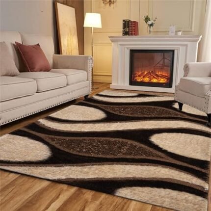 PHP Large Hallway Runner Rug for Living Room Bedrooms Floor Mat - Soft Medium Pile Washable Geometric Circle Runner Rug for Dining Room - Brown & Beige, 80 x 150 cm  Amazon.co.uk: Home & Kitchen