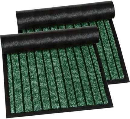 PHP Door Mat Pack of 2 - Waterproof Strong PVC Rubber Backing Anti Slip Heavy Duty Dirt Trapper Barrier Mats for Kitchen Bedroom Hall Hallway Entrance Door Matts (40 x 60 cm, Green)  Amazon.co.uk: Home & Kitchen