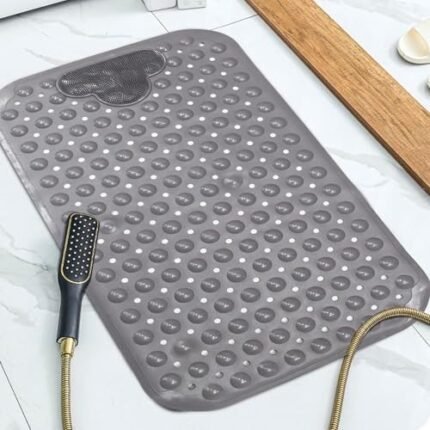 Shower Mat with Foot Massage Pad - Non Slip Bathtub Mat with Strong Suction Cups and Drain Holes – Quick Dry Bath Matts for Elderly & Kids Bathroom, Grey - 60 x 90 cm  Amazon.co.uk: Home & Kitchen