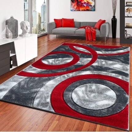 PHP Living Room Rugs Large- Luxury Classical Circle Design Dense Pile Carpet Runner for Hallway Non Slip Washable Area Rug Kitchen Floor Red - 120 x 170 cm  Amazon.co.uk: Home & Kitchen