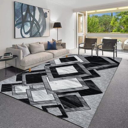 PHP Modern Rugs for Living Room Dining Rooms Bedrooms and Office Carpet Floor Rug - Super Soft Abstract Design High Weight Thick Carpet Rugs - Black, 120 x 170cm  Amazon.co.uk: Home & Kitchen